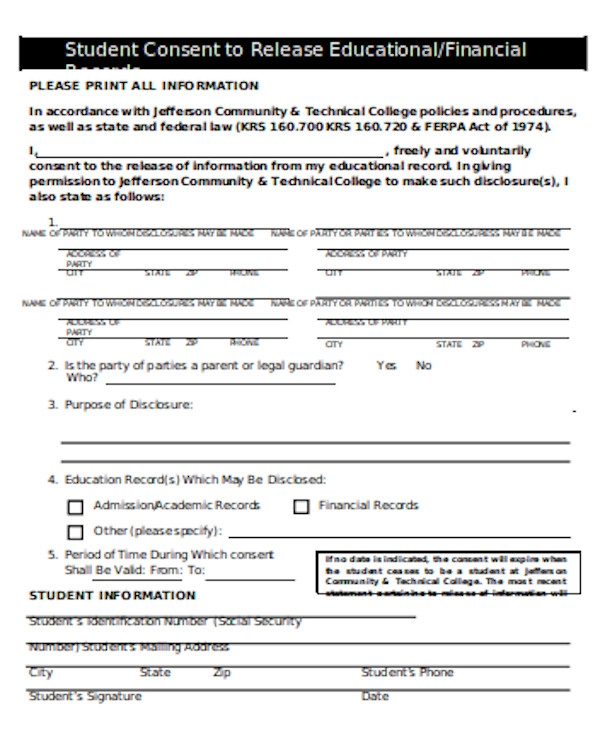 FREE 11 Sample Student Consent Forms In PDF Word