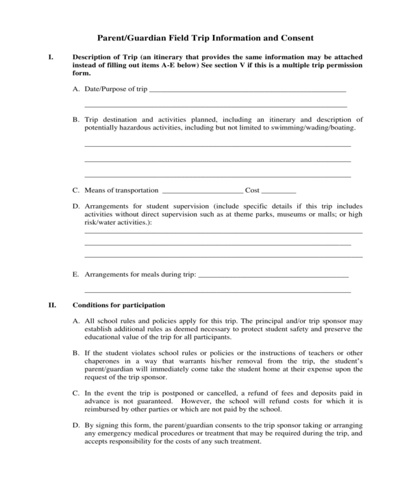 FREE 13 Field Trip Consent Forms In PDF MS Word