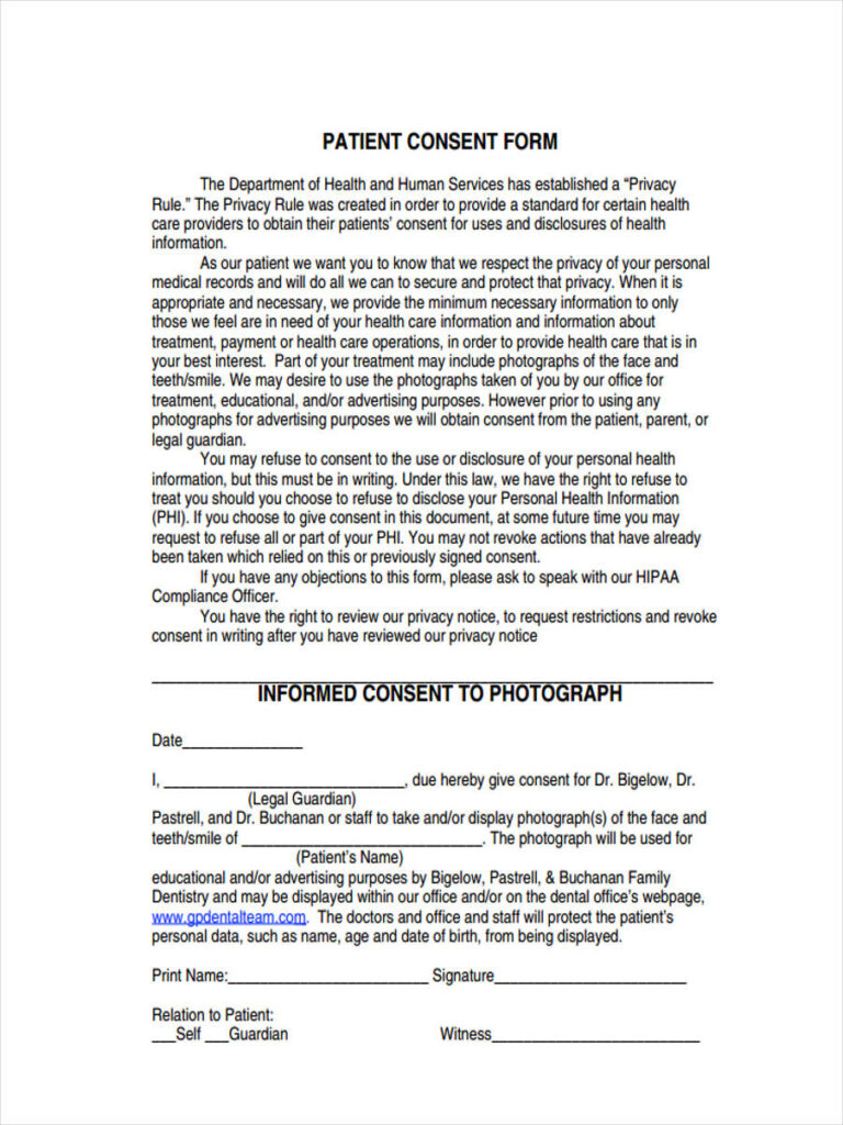 FREE 13 Photography Consent Forms In PDF Ms Word