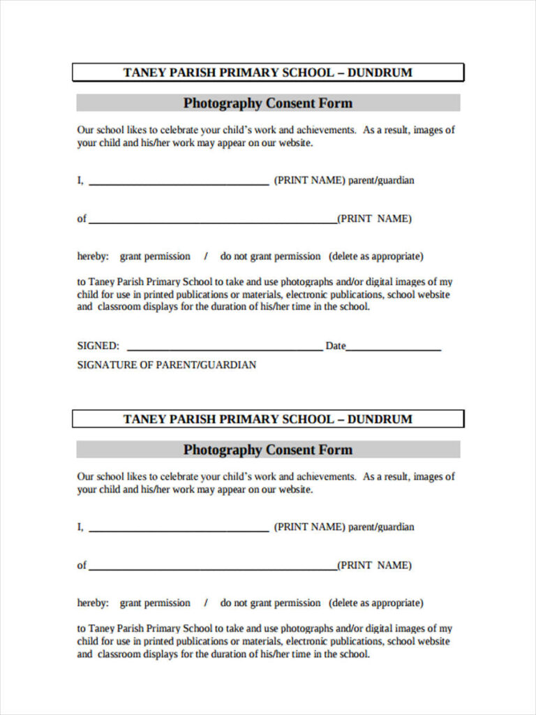 FREE 13 Photography Consent Forms In PDF Ms Word