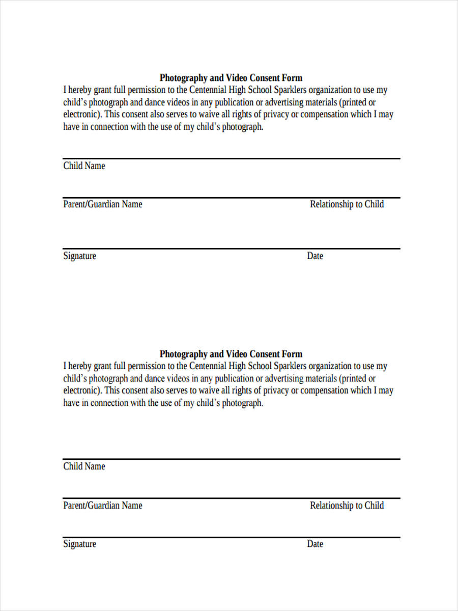 FREE 13 Photography Consent Forms In PDF Ms Word