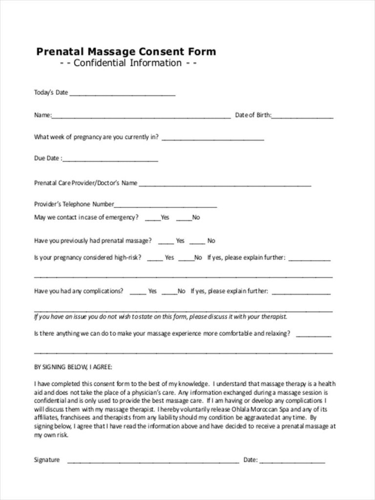 FREE 14 Massage Consent Forms In PDF Ms Word