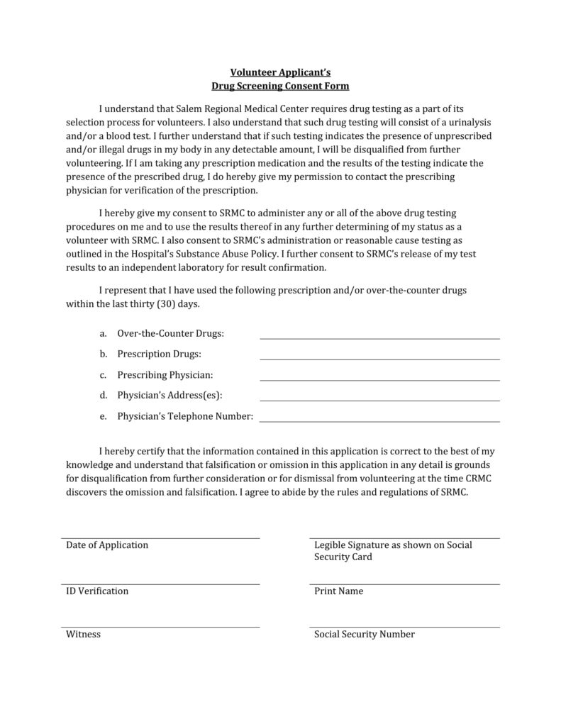 FREE 15 Drug Testing Consent Forms In PDF MS Word