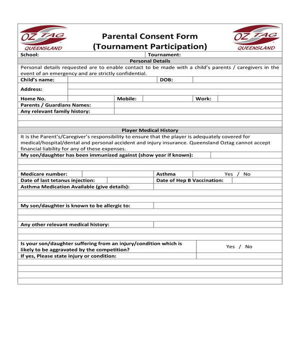 FREE 15 Parental Consent Forms In PDF MS Word
