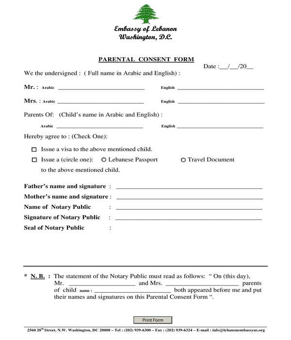 FREE 15 Parental Consent Forms In PDF MS Word