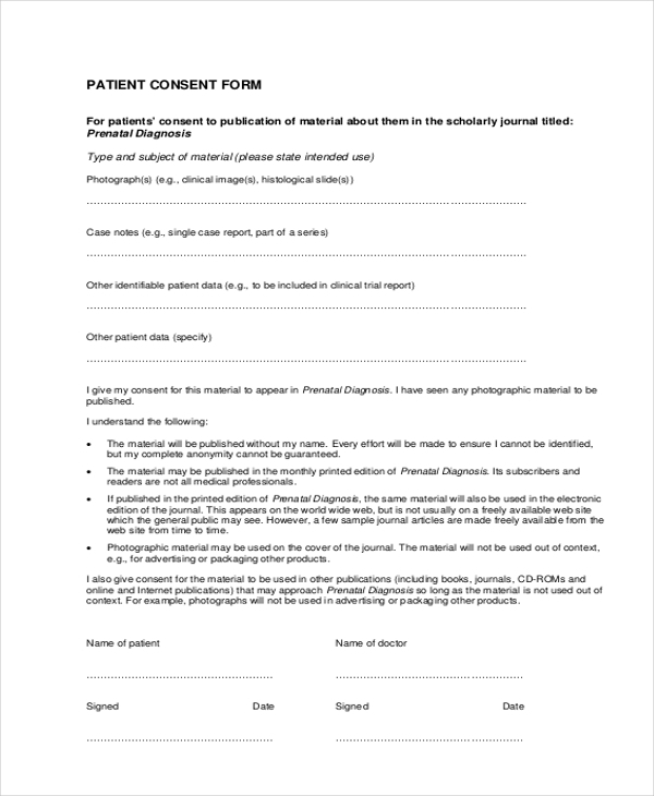 FREE 27 Sample Consent Forms In PDF MS Word Excel