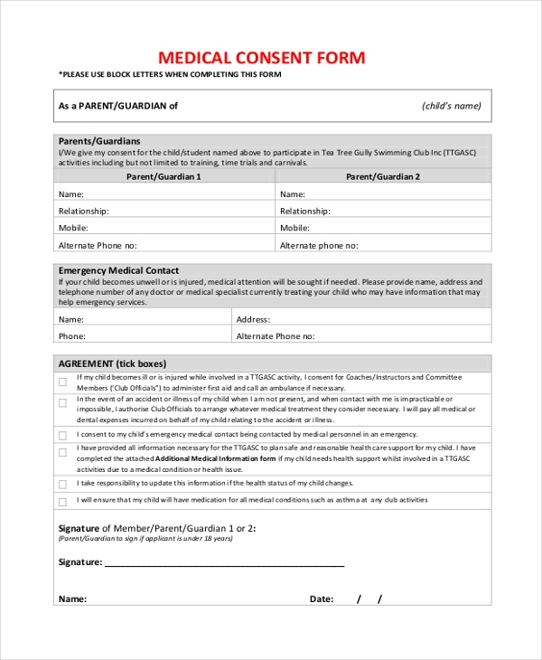 FREE 27 Sample Consent Forms In PDF MS Word Excel