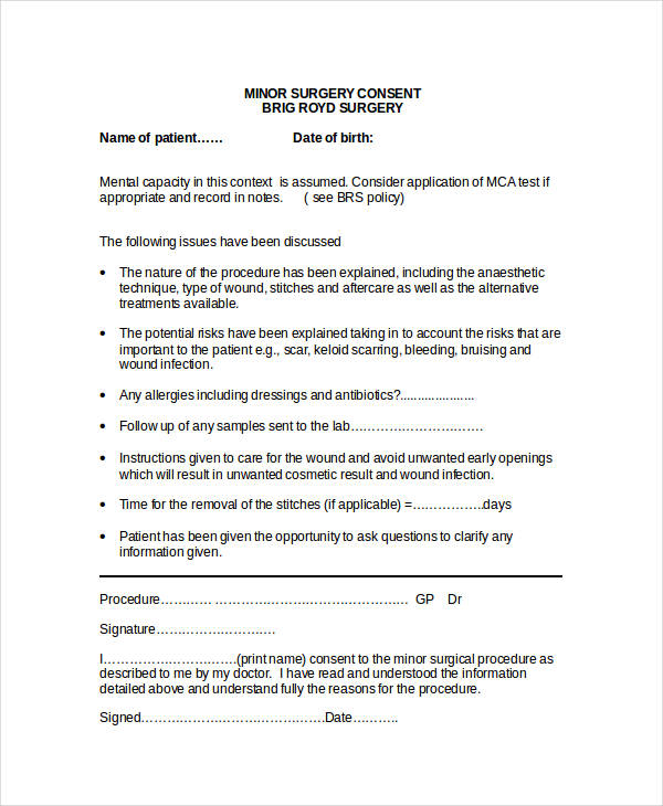 FREE 33 Consent Forms In MS Word