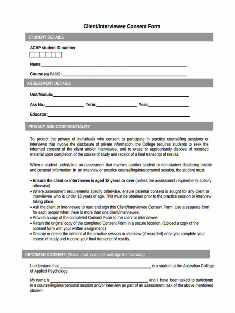 FREE 34 Consent Form Formats In PDF MS Word Excel