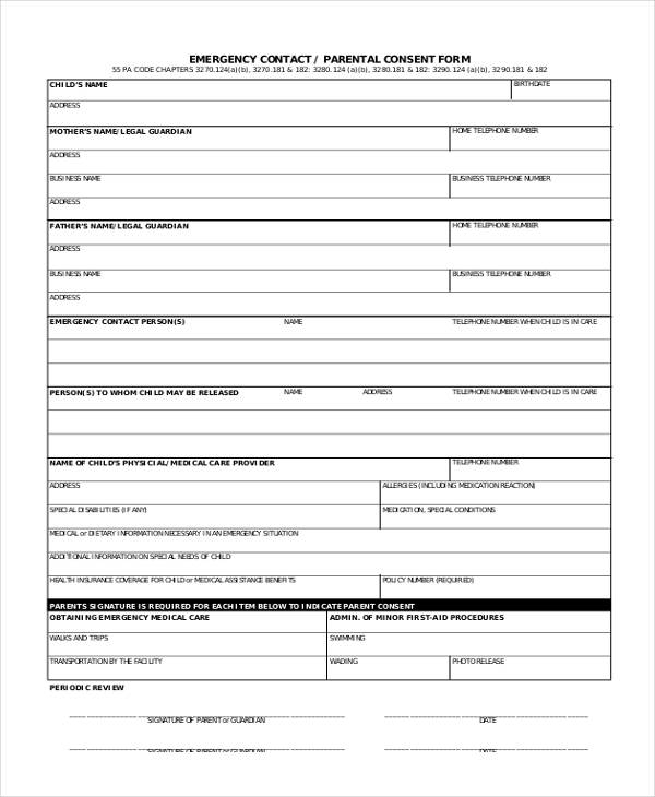 FREE 34 Emergency Contact Forms In PDF MS Word Excel