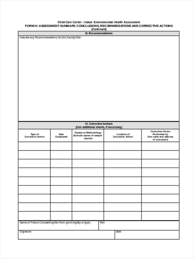 FREE 4 Sample Child Assessment Forms In MS Word PDF