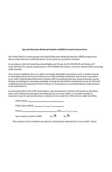 FREE 43 Sample Parental Consent Forms In PDF Ms Word