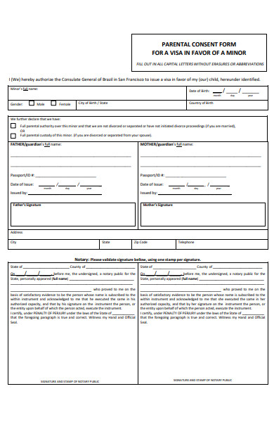 FREE 43 Sample Parental Consent Forms In PDF Ms Word