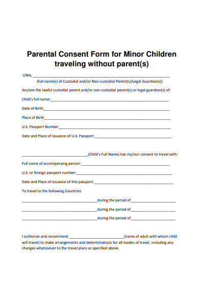 FREE 43 Sample Parental Consent Forms In PDF Ms Word