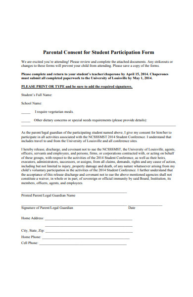 FREE 43 Sample Parental Consent Forms In PDF Ms Word