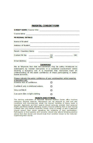 FREE 43 Sample Parental Consent Forms In PDF Ms Word