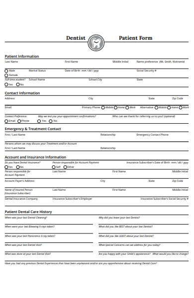 FREE 51 Patient Forms In PDF MS Word Excel