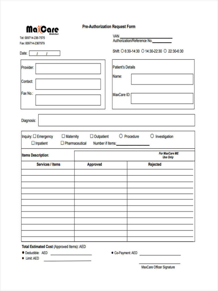 FREE 6 NEXtCARE Reimbursement Forms In PDF