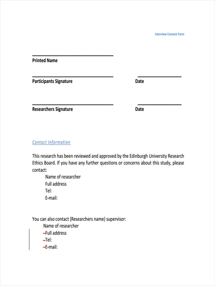 FREE 6 Research Consent Forms In PDF MS Word