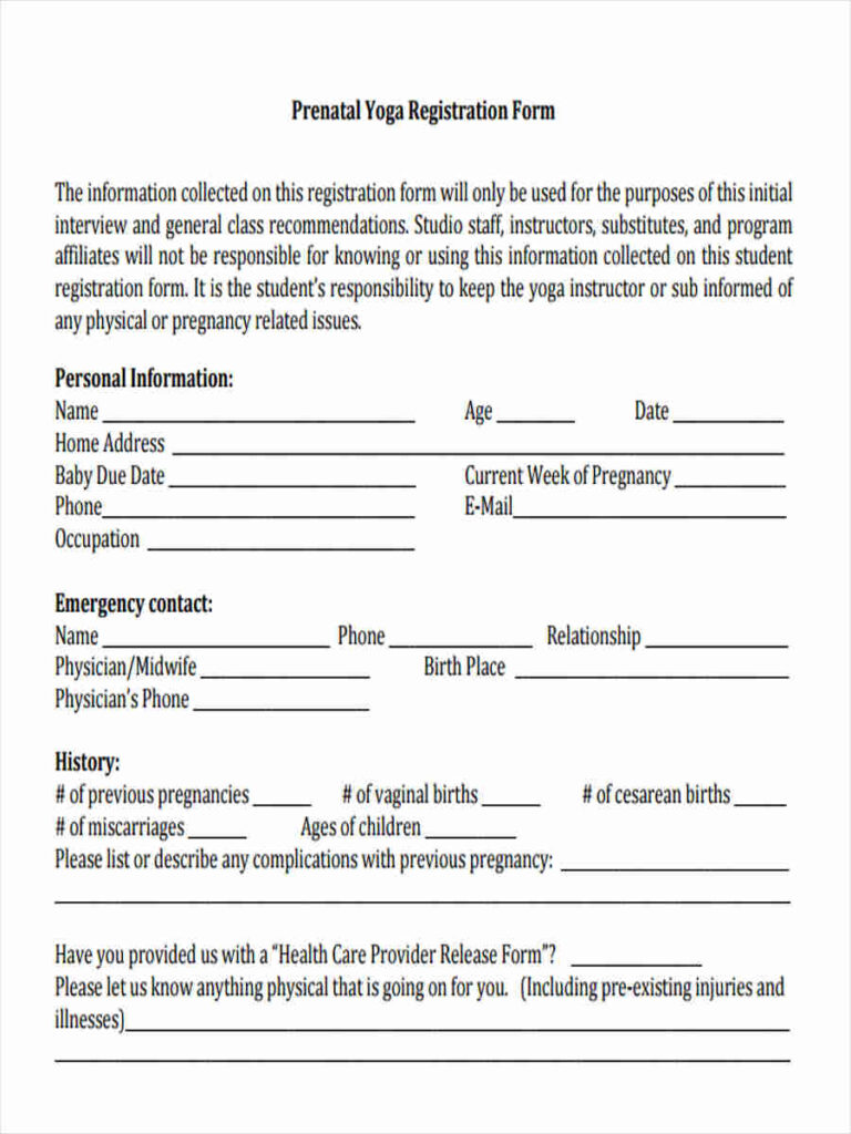 FREE 6 Yoga Waiver Forms In PDF