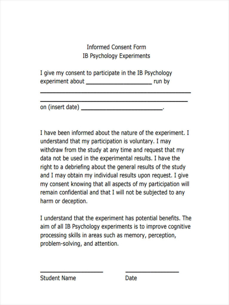 FREE 7 Psychology Consent Forms In PDF