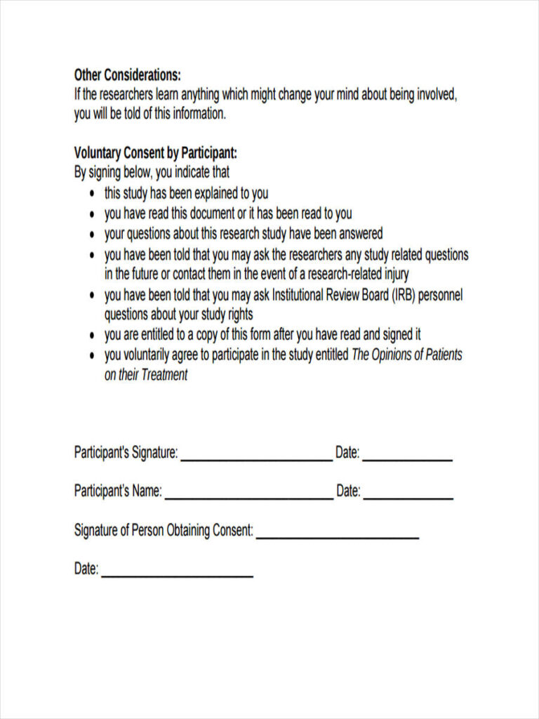 FREE 7 Psychology Consent Forms In PDF