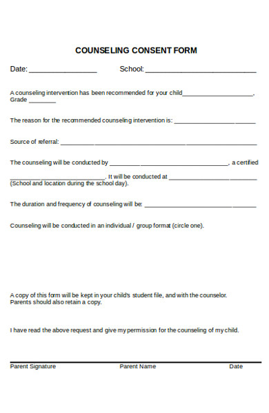 FREE 8 Counseling Consent Forms In PDF Ms Word