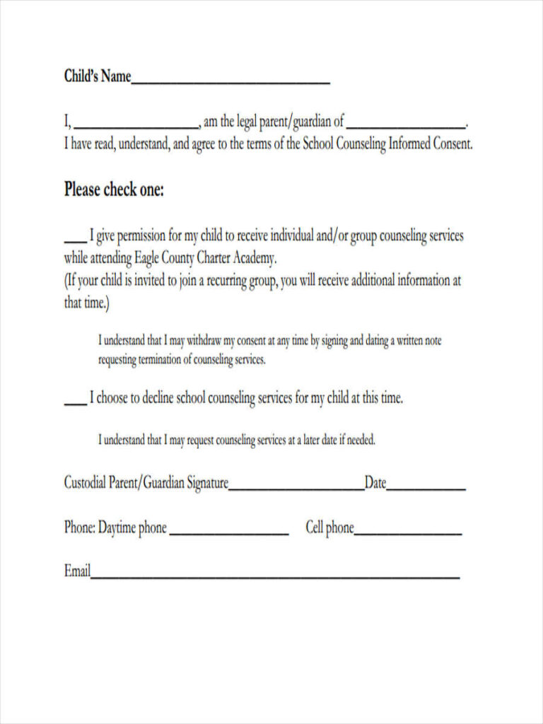 FREE 8 Counseling Consent Forms In PDF Ms Word