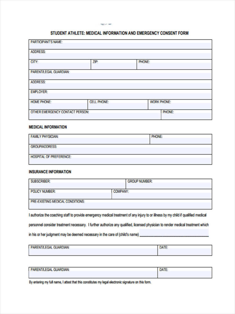 FREE 8 Sample Emergency Consent Forms In PDF Ms Word