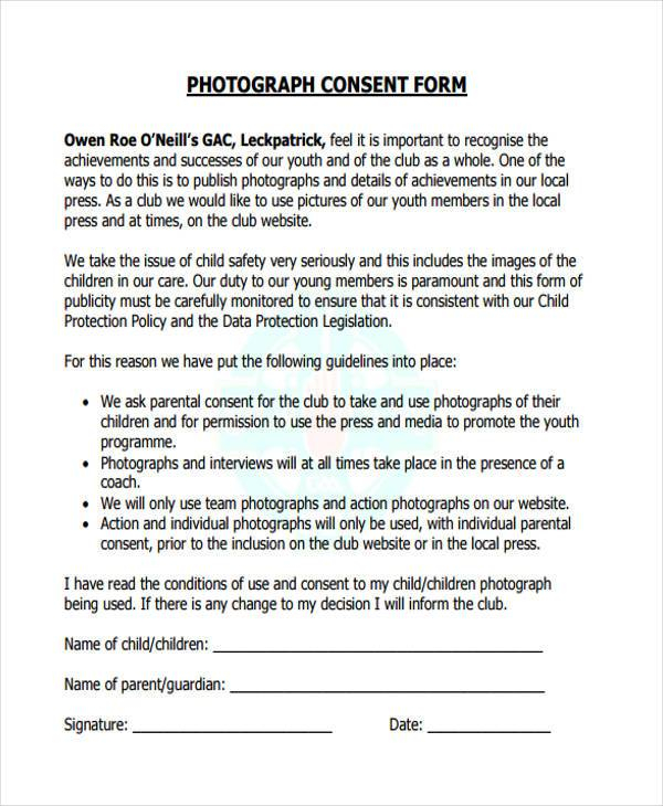 FREE 8 Sample Photography Consent Forms In PDF MS Word