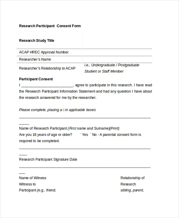 FREE 8 Sample Survey Consent Forms In PDF MS Word