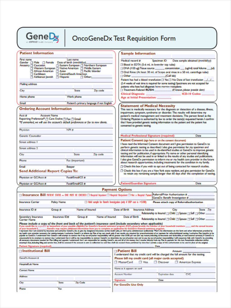 FREE 8 Test Requisition Forms In PDF