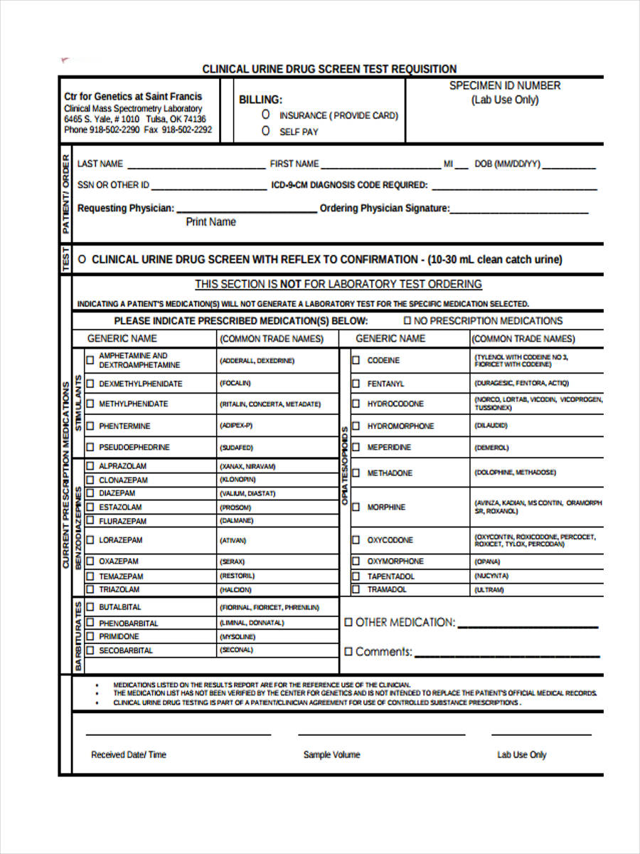 FREE 8 Test Requisition Forms In PDF