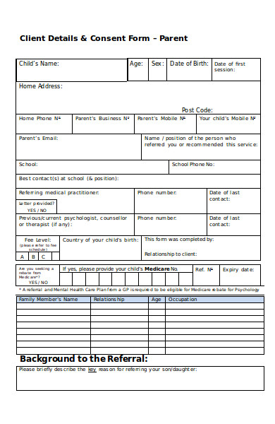 FREE 9 Client Consent Forms In PDF Ms Word