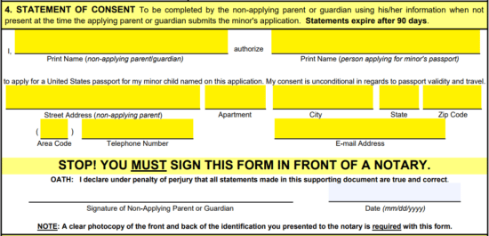 Free Passport Parental Consent Form DS 3053 PDF