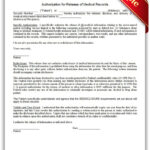 Free Printable Authorization For Release Of Medical Records Form GENERIC