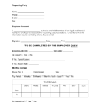 Free Wage Verification Form PDF Word EForms