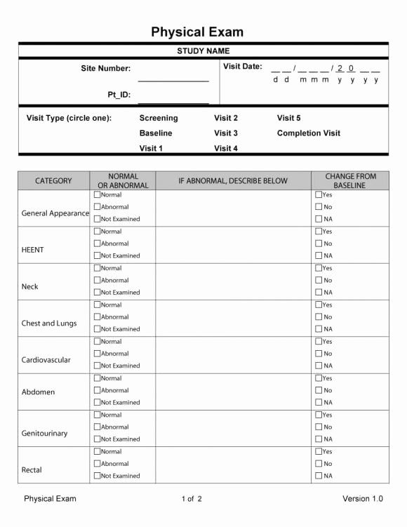 Health Physical Form Template New 43 Physical Exam Templates Forms 