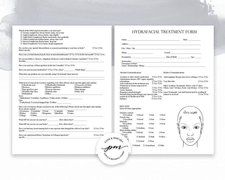 Hydrafacial Consent Form Hydrafacial Client Intake Form Medspa Form 