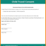 Image Result For Parents Consent Letter For Tour Child Travel Consent