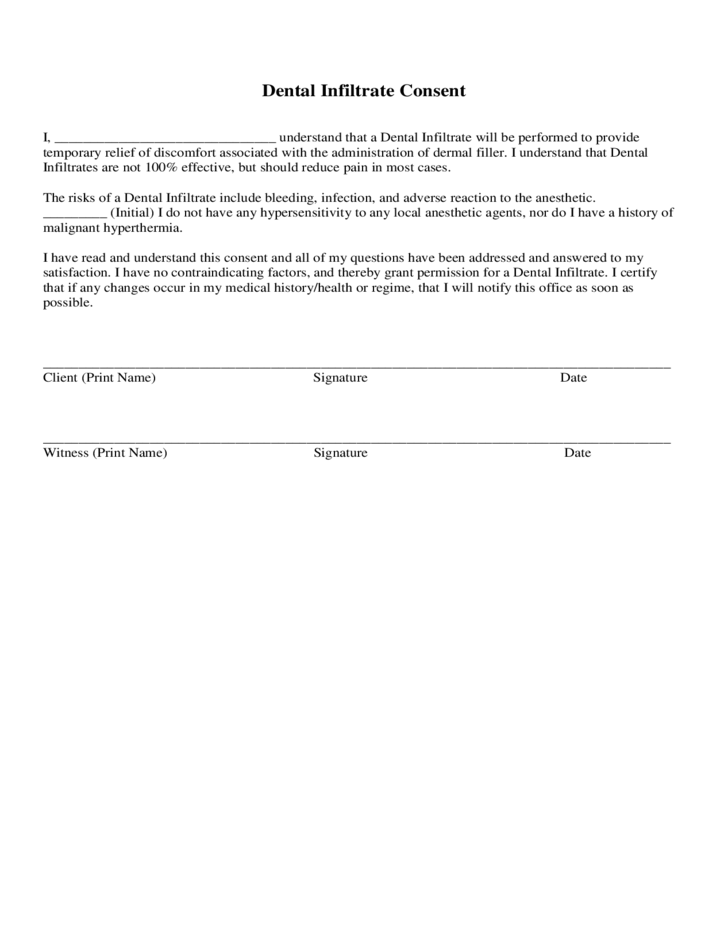 Informed Consent Form For Dermal Filler Free Download