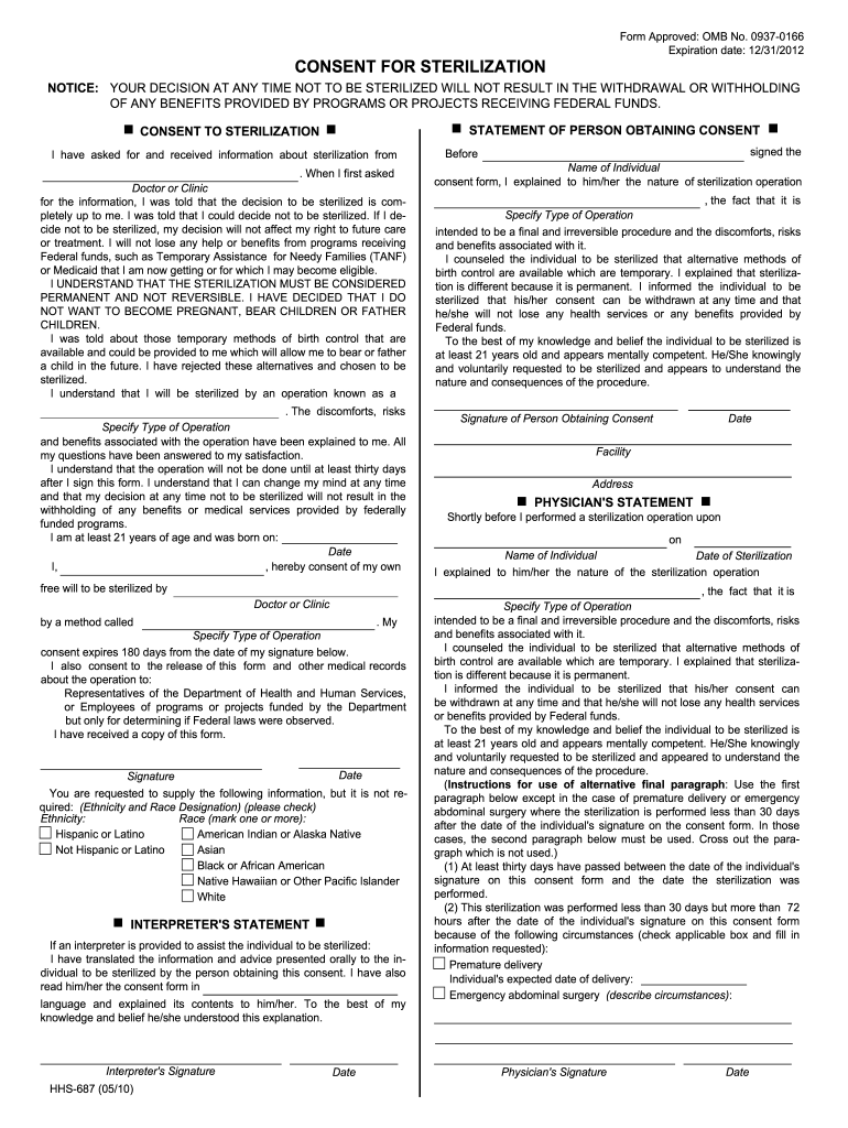 Medicaid Sterilization Consent Form 2019 Fill Out And Sign Printable 
