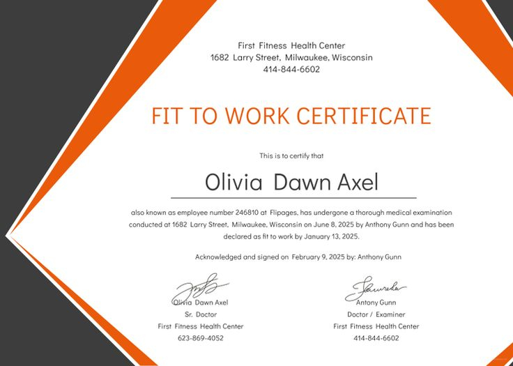 Medical Fitness Certificate Format Template Free JPG Google Docs 