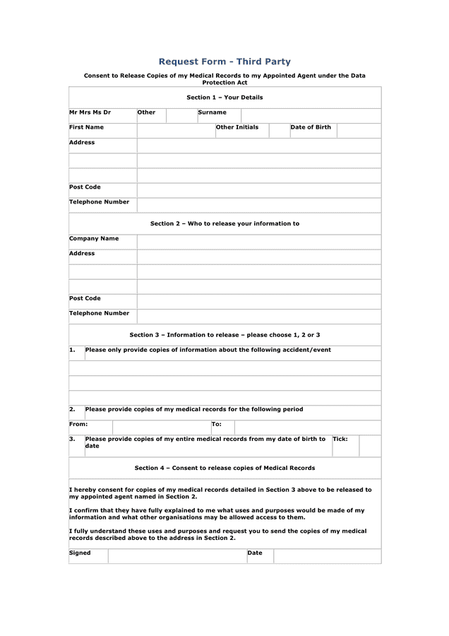 Medical Records Request Form Download Free Documents For PDF Word 