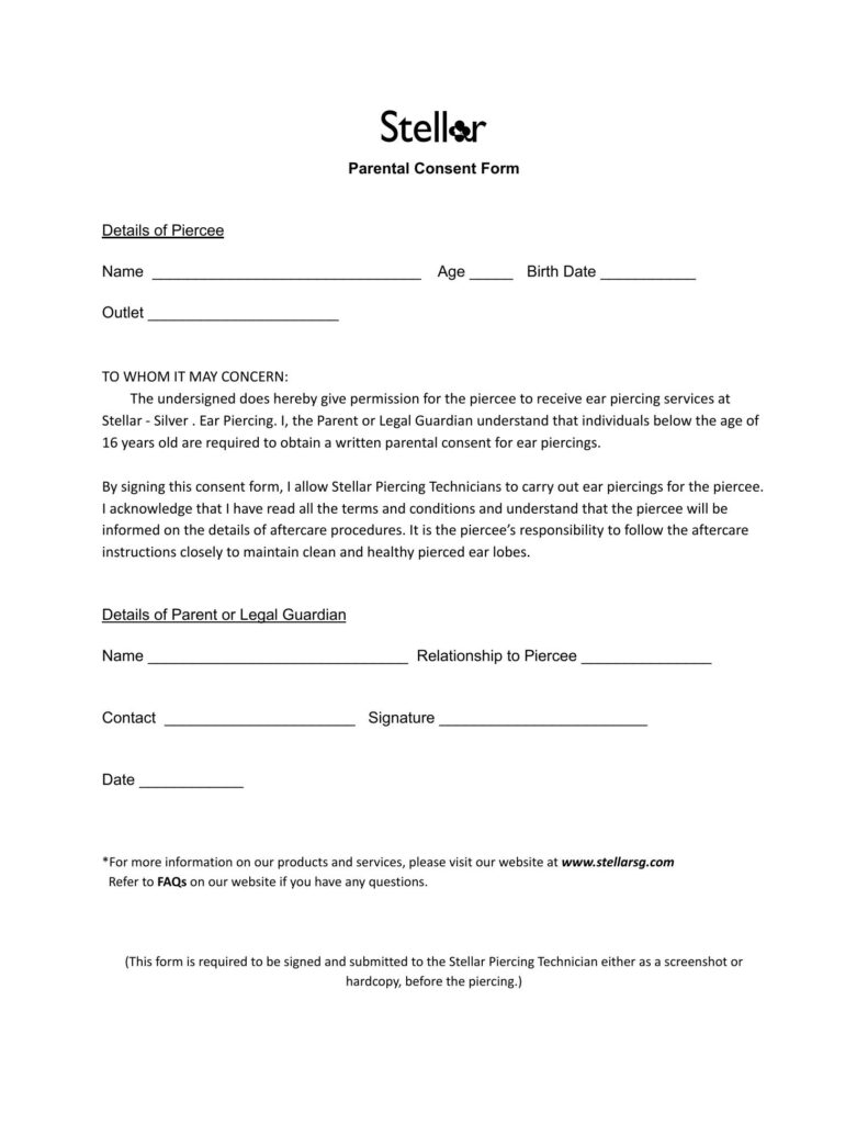 Parental Consent Form Piercing pdf DocDroid