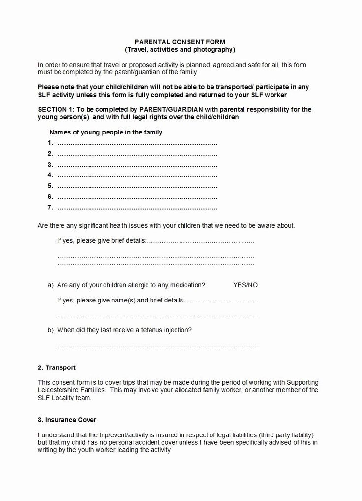 Parental Consent Form Template Beautiful 50 Printable Parental Consent 