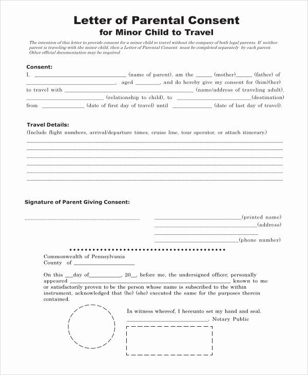 Parental Consent Form Template Travel Inspirational Sample Consent Form 