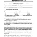 Parenting Plan Template Free Child Custody Agreement Form Legal