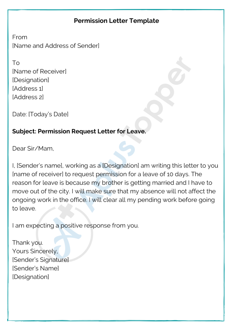 Permission Letter Format Samples Templates How To Write A