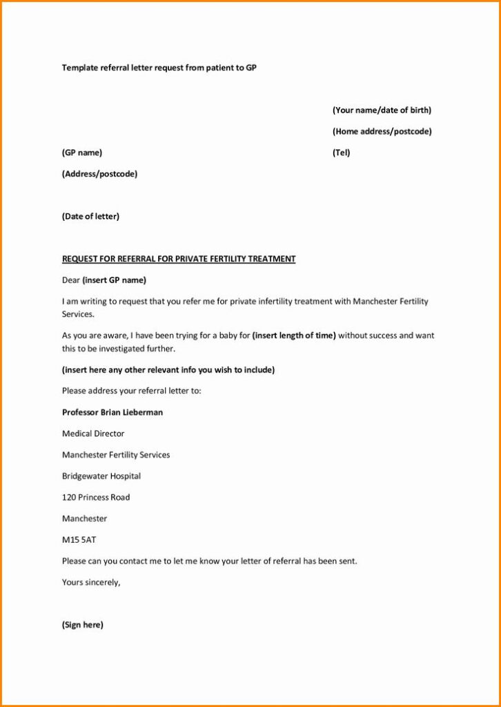 Physician Referral Form Template Lovely Medical Referral Letter 